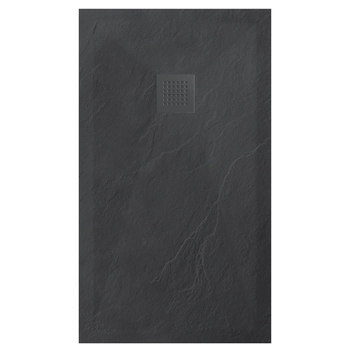 Balneo Stone Tray 120 × 90 × 2.5 cm low-profile rectangular composite shower tray, dark gray