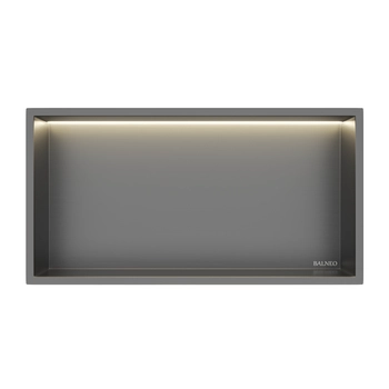 Balneo Wall Box LED recessed shelf Gun Metal 60 x 30 x 10 cm