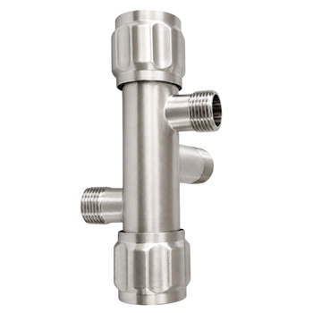 Angle valve with ceramic cartridge model 5 INOX 1/2 x 3/8 x 3/8