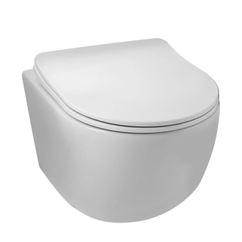 Balneo Luna Tornado Wall-Hung Toilet Bowl, White, Rimless, with Duroplast Soft-Close Seat
