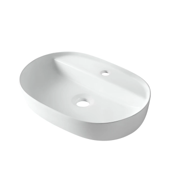 Balneo Alvio Countertop Washbasin, 61.5 × 41.5 cm, White Ceramic