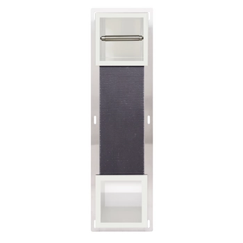 Balneo Wall Box Paper 2 White Recessed In-Wall Stainless Steel Toilet Paper Holder with Storage Compartment