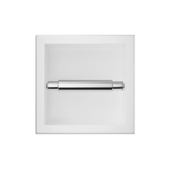 Balneo Wall Box Paper 1 White Built-In Stainless Steel Paper Holder
