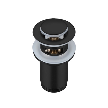 Korek umywalkowy mosiężny Balneo Klik Klak E czarny z przelewem