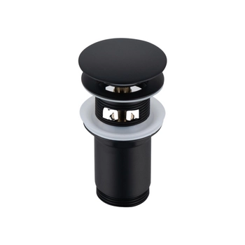 Korek umywalkowy mosiężny Balneo Klik Klak C czarny z przelewem