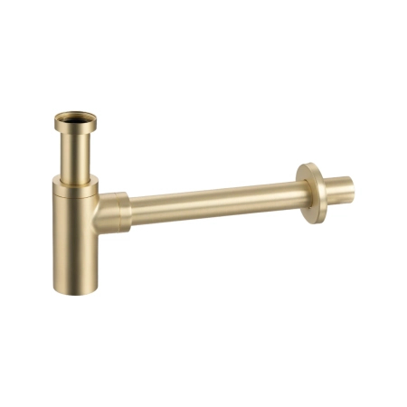 Balneo Round Gold Brass Washbasin Siphon – Brushed Gold