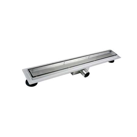 Linear drain floor Balneo Duplex Next Mirror Silver 60 cm chrome double-sided made of stainless steel with low trap and deep sediment trap
