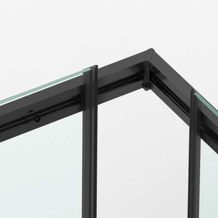 Shower enclosure sliding Balneo Rio 80 x 100 cm black transparentna
