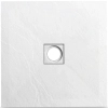 Brodzik z konglomeratu mineralnego Balneo Stone Tray 80 x 80 x 2,5 cm biały niski kwadratowy
