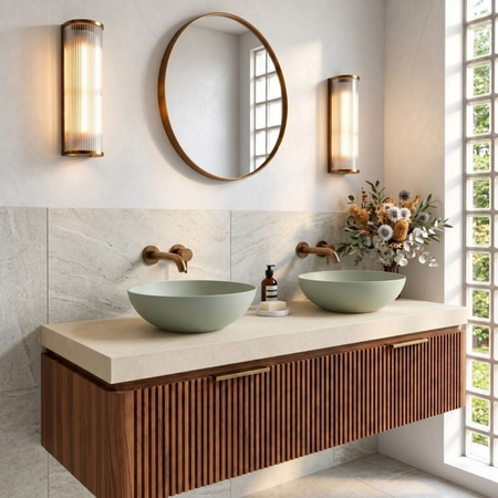 Umywalka TIERA Solid Surface Pistachio Cream
