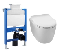 Balneo concealed WC set Fix-Frame Low frame with white Luxa Tornado WC bowl