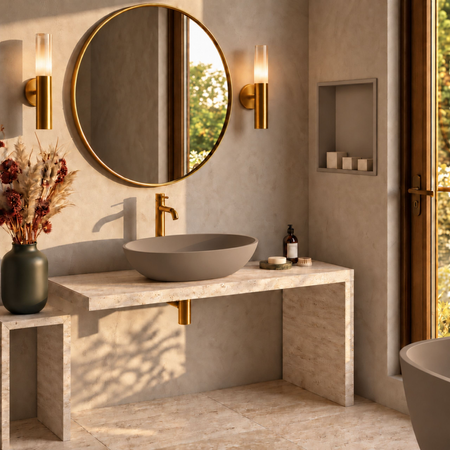 Umywalka SOVELIA Solid Surface Mocca Mousse