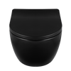 Balneo Luna Black Rimless Wall-Hung Toilet Bowl without Flush Rim, with Soft-Close Duroplast Seat