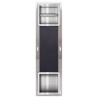 Balneo Wall Box Paper 2 recessed paper holder with built-in storage in brushed stainless steel.