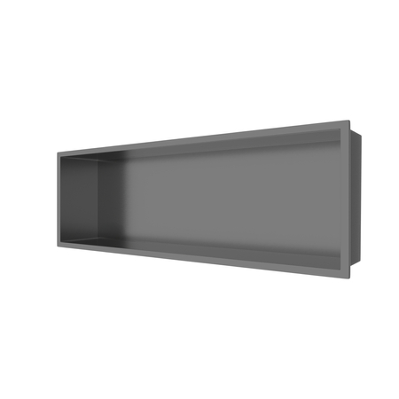 Balneo Wall Box One Gun Metal 60x20x10 cm stainless steel recessed shelf with flange
