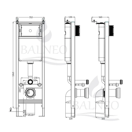 Stelaż podtynkowy WC Balneo Fix-Frame Narrow