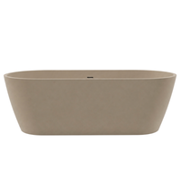 Freestanding bathtub VALIA Solid Surface Mocca Mousse with siphon and plug