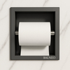 Balneo Wall Box Paper Holder 1 Gun Metal built into a stainless steel wall