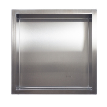 Półka wnękowa Balneo Wall Box One Inox 30 x 30 x 7 cm ze stali nierdzewnej szczotkowanej z kołnierzem