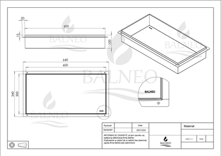 Balneo Wall Box No rim Inox 60 x 30 x 10 cm brushed stainless steel recessed shelf without collar