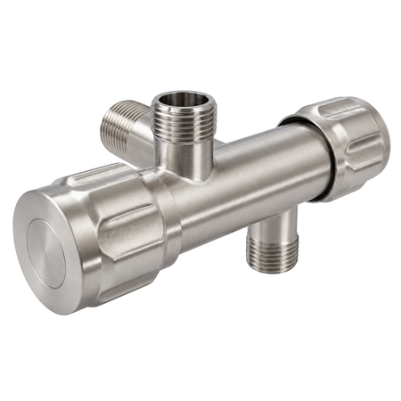 Angle valve with ceramic cartridge model 5 INOX 1/2 x 3/8 x 3/8