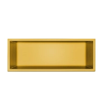 Balneo WALL-BOX ONE Gold 60x20x10 cm gold stainless steel recessed shelf with collar