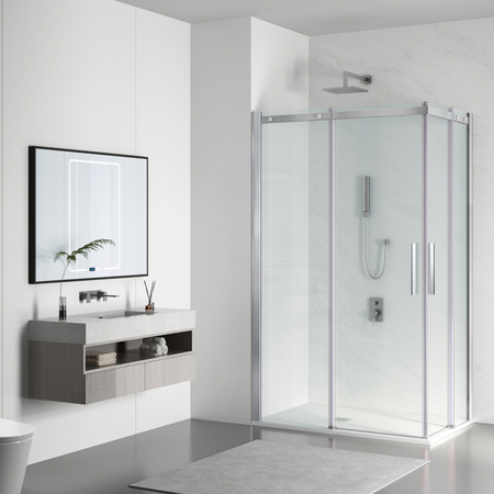 Shower enclosure sliding Balneo Rio 80 x 100 cm chrome transparentna