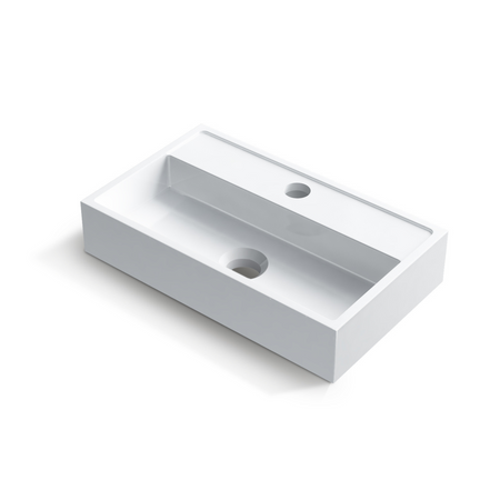 Umywalka nablatowa Balneo Viki 40 x 24 biała z konglomeratu