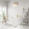 Balneo PARMA freestanding bathtub 170 x 72 cm, white acrylic with a stainless steel frame and 6 stabilizing legs, featuring an overflow and copper drain