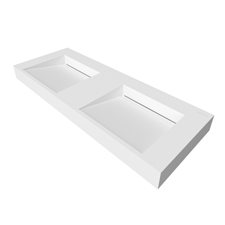 Umywalka SERAVIA Solid Surface Coco White/Biała z odpływem liniowym podwójna 120 cm