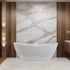 Balneo PARMA freestanding bathtub 170 x 72 cm, white acrylic with a stainless steel frame and 6 stabilizing legs, featuring an overflow and white drain