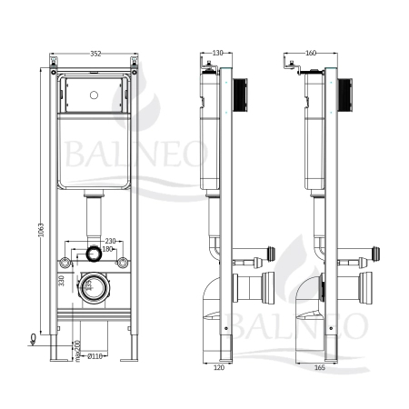 Balneo Fix-Frame Narrow WC concealed cistern frame