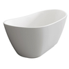 Freestanding bathtub Balneo PARMA NO RIM 170 x 72 cm white grey acrylic with frame made of stainless steel and 6 stabilizing legs with overflow and white plug