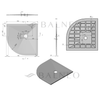 Balneo Stone Tray Composite Shower Tray 90 x 90 x 2.5 cm White Low-Profile Semi-Circular