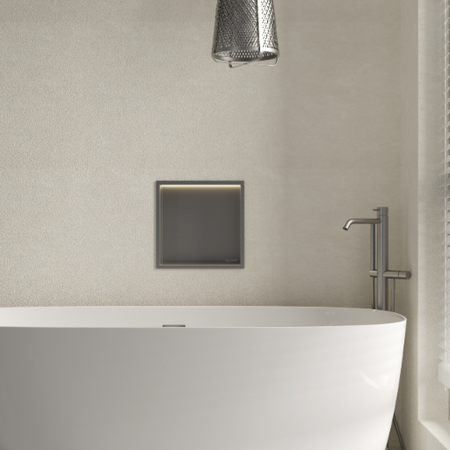 Balneo Wall Box LED recessed shelf Gun Metal 30 x 30 x 10 cm