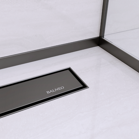 Listwa spadkowa Balneo czarna do szkła prawa 120 cm