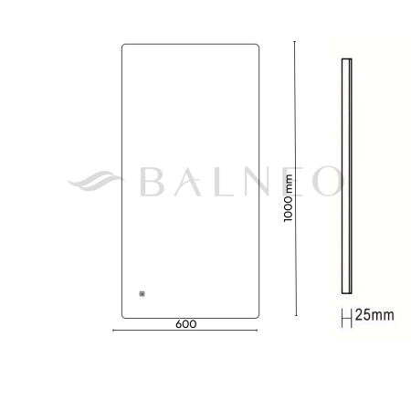 Balneo Marino Backlit Rectangular Mirror 60 x 100 cm