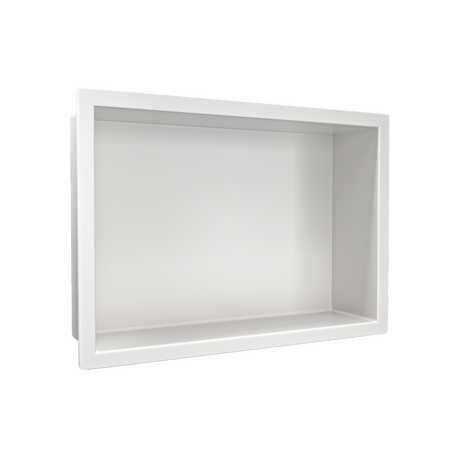 Półka wnękowa Balneo WALL-BOX ONE White 30x20x10 cm biała ze stali nierdzewnej z kołnierzem