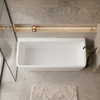 Freestanding bathtub Balneo ROMA NO RIM 170 x 80 cm white acrylic with frame made of stainless steel and 6 stabilizing legs with overflow and white plug