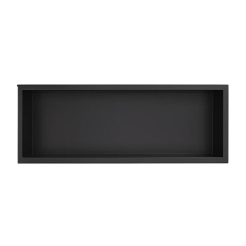 Półka wnękowa Balneo WALL-BOX ONE Black 60x20x10 cm czarna ze stali nierdzewnej z kołnierzem