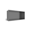 Balneo Wall Box One Gun Metal Recessed Shelf 45×20×10 cm, Stainless Steel with Flange