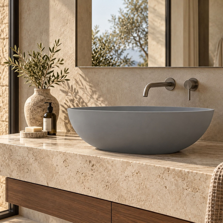 Umywalka SOVELIA Solid Surface Cemento Raw