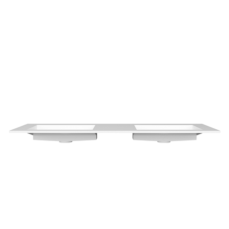 Umywalka ALVERIA Solid Surface Coco White/Biała z odpływem liniowym podwójna 140 cm