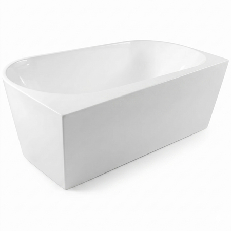 Wanna wolnostojąca przyścienna Balneo VIVA PLUS NO RIM 170 x 80 cm biała akrylowa z ramą ze stali nierdzewnej i 6 nóżkami stabilizującymi z przelewem i białym korkiem