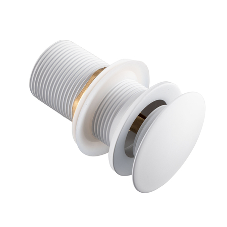 Korek umywalkowy mosiężny Balneo Klik Klak A biały bez przelewu