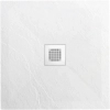 Brodzik z konglomeratu mineralnego Balneo Stone Tray 80 x 80 x 2,5 cm biały niski kwadratowy