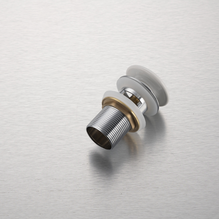 Brass washbasin stopper Balneo Klik Klak A white with overflow with ceramic head