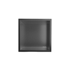 Balneo Wall Box One Gun Metal 30 x 30 x 10 cm brushed stainless steel recessed shelf with flange