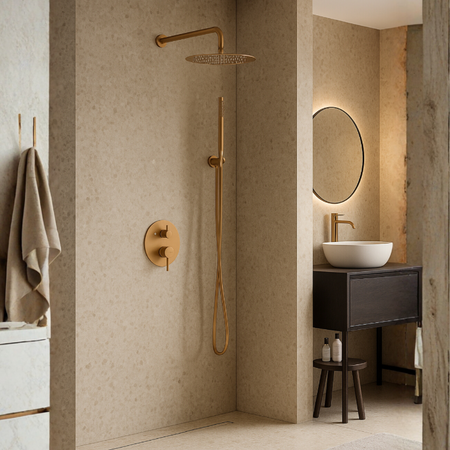 Balneo Cascade shower mixer set of 2 copper