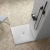 Brodzik z konglomeratu mineralnego Balneo Stone Tray 80 x 80 x 2,5 cm biały niski kwadratowy